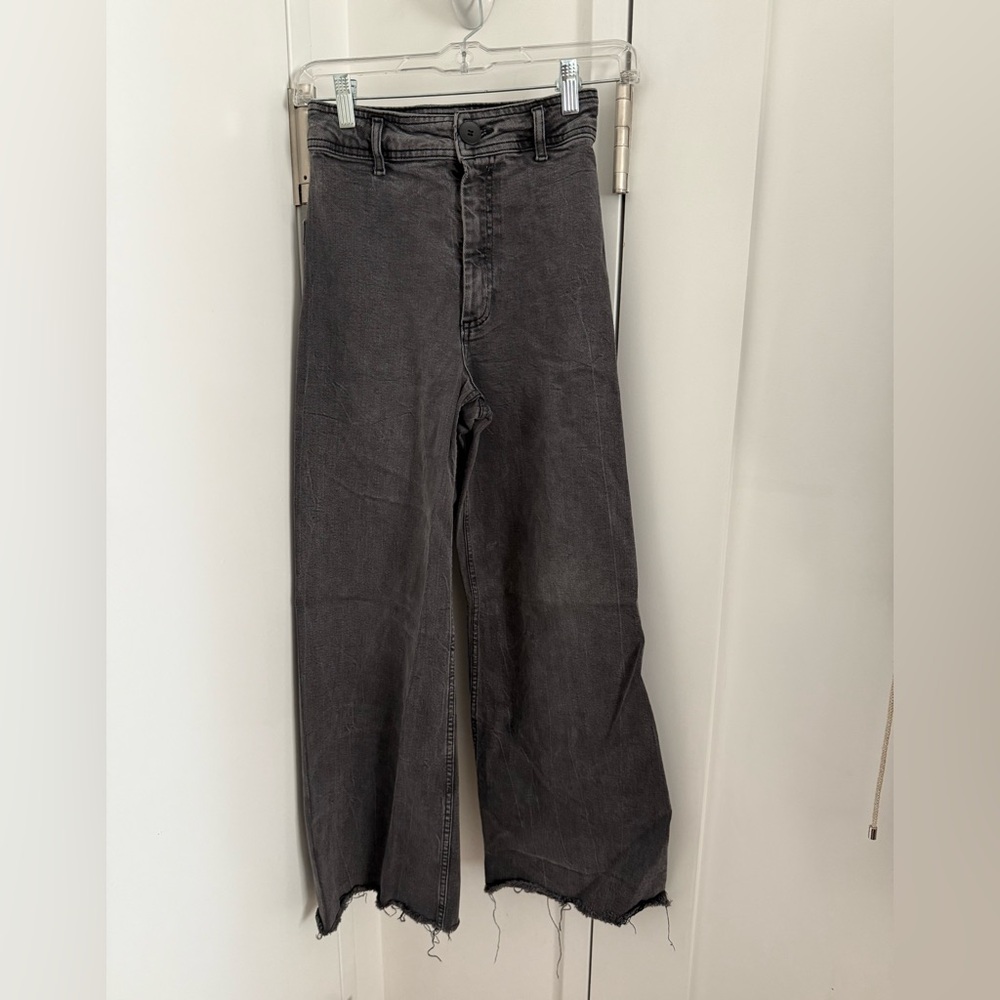 Zara Gray Flare & Wide Leg Jeans
